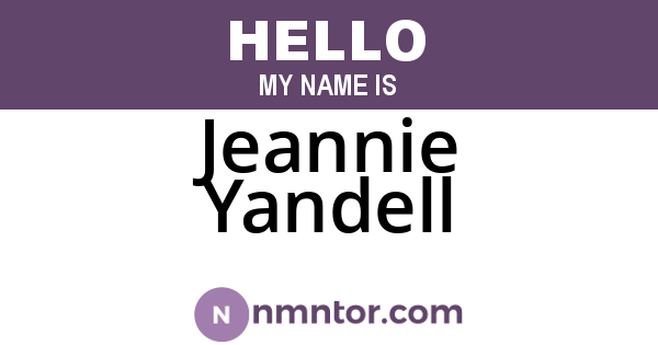 Jeannie Yandell