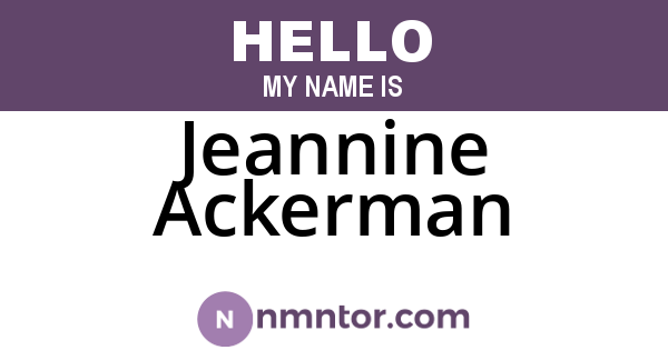 Jeannine Ackerman