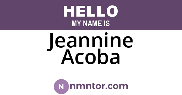 Jeannine Acoba