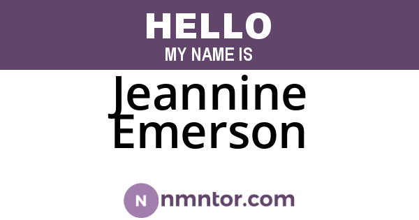 Jeannine Emerson