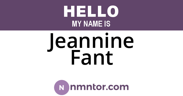 Jeannine Fant