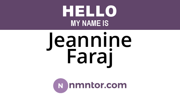 Jeannine Faraj