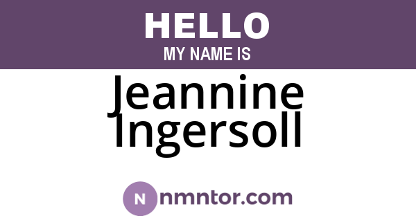Jeannine Ingersoll