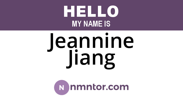 Jeannine Jiang