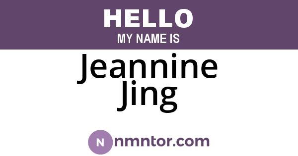 Jeannine Jing