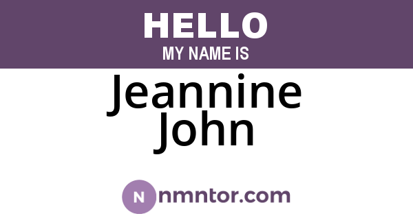 Jeannine John