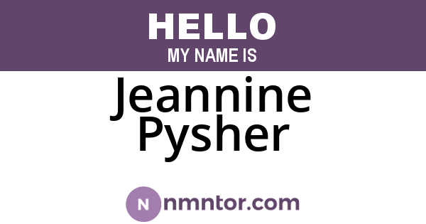 Jeannine Pysher