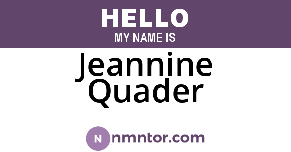 Jeannine Quader