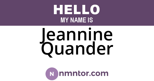 Jeannine Quander