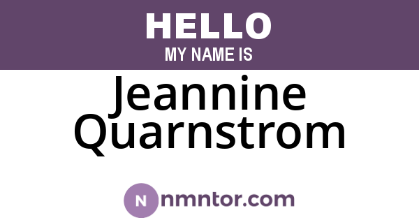 Jeannine Quarnstrom