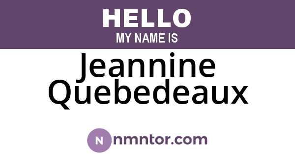 Jeannine Quebedeaux