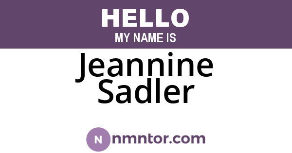 Jeannine Sadler