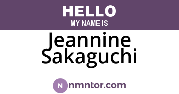 Jeannine Sakaguchi