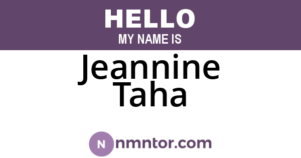 Jeannine Taha