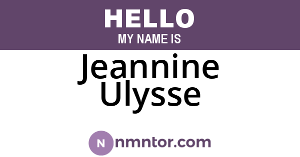 Jeannine Ulysse