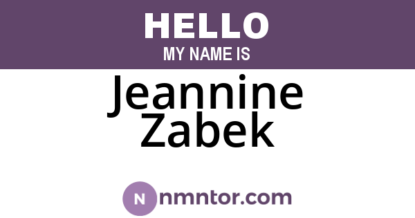 Jeannine Zabek