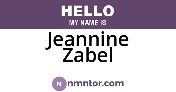 Jeannine Zabel