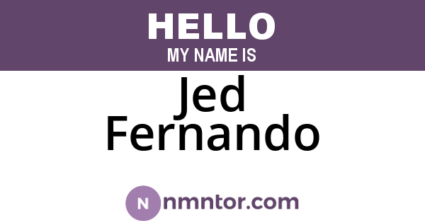 Jed Fernando