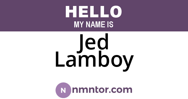 Jed Lamboy