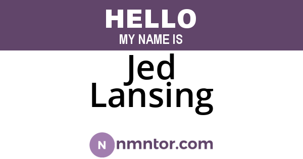 Jed Lansing