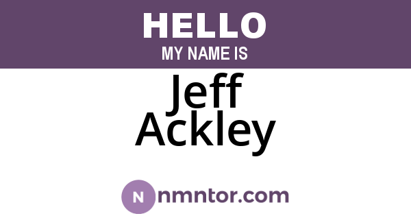 Jeff Ackley