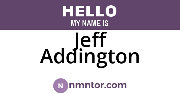Jeff Addington