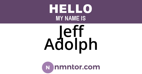 Jeff Adolph