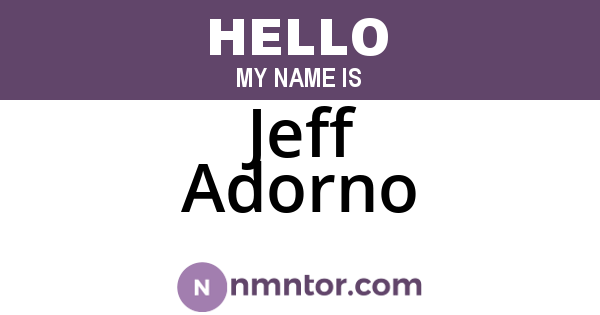 Jeff Adorno
