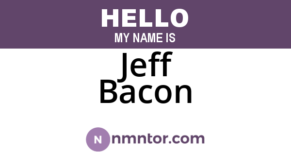 Jeff Bacon