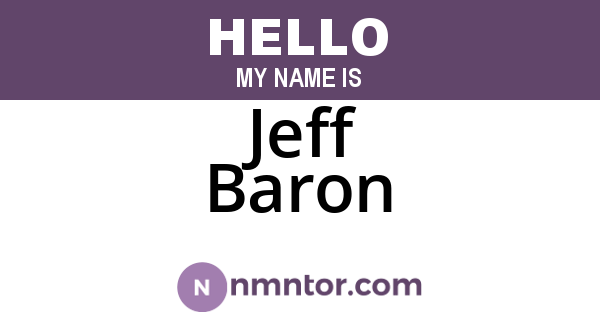 Jeff Baron