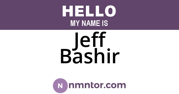 Jeff Bashir