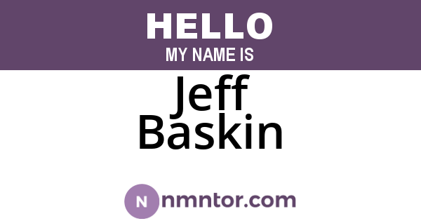 Jeff Baskin