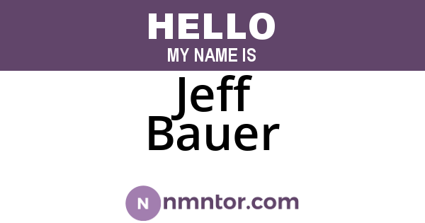 Jeff Bauer
