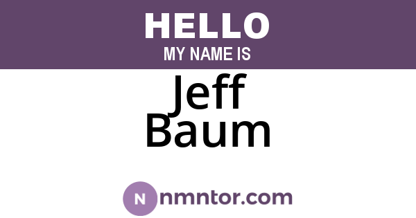 Jeff Baum