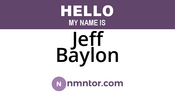 Jeff Baylon