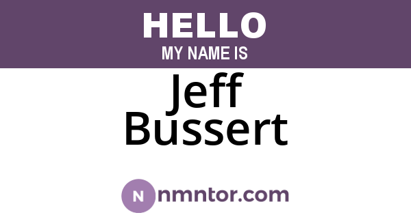 Jeff Bussert