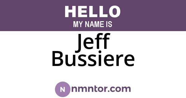 Jeff Bussiere