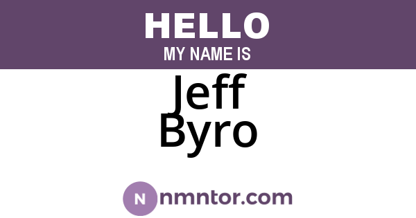 Jeff Byro