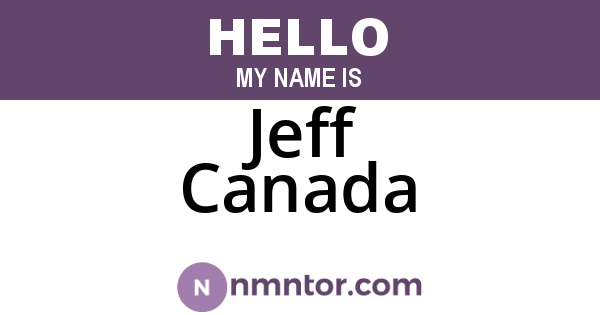 Jeff Canada