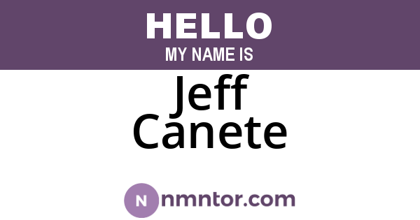 Jeff Canete