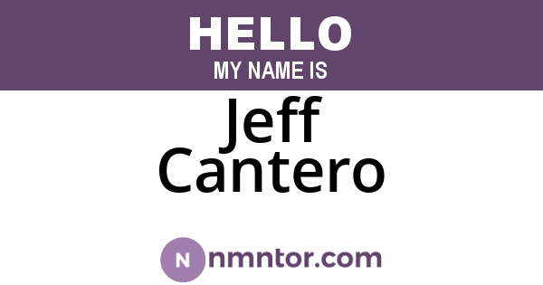 Jeff Cantero