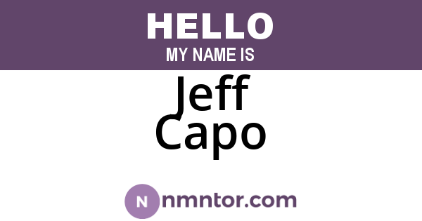 Jeff Capo
