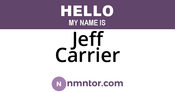 Jeff Carrier