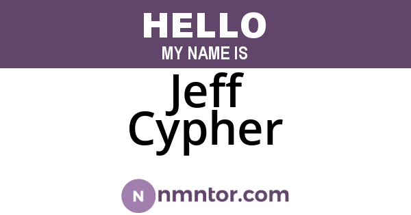 Jeff Cypher