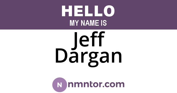 Jeff Dargan