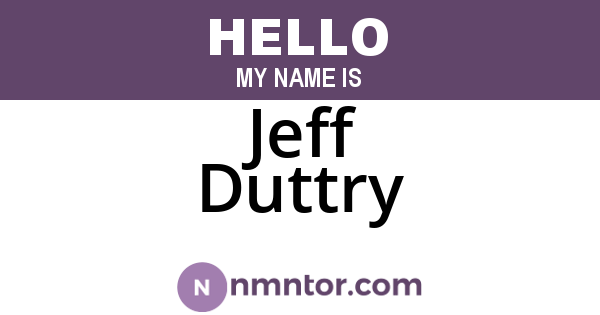 Jeff Duttry