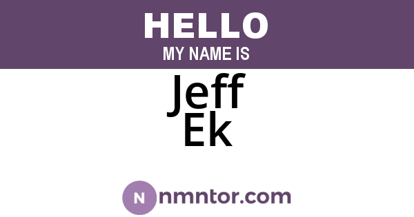 Jeff Ek