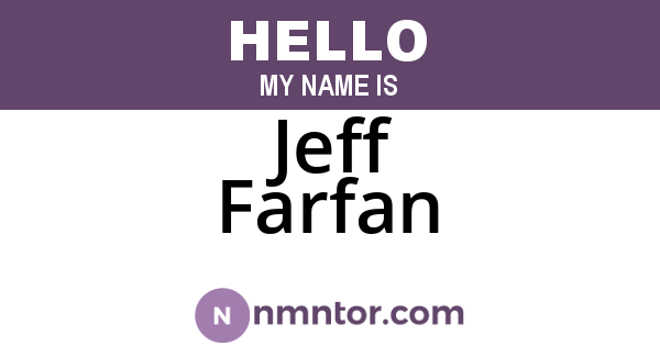 Jeff Farfan