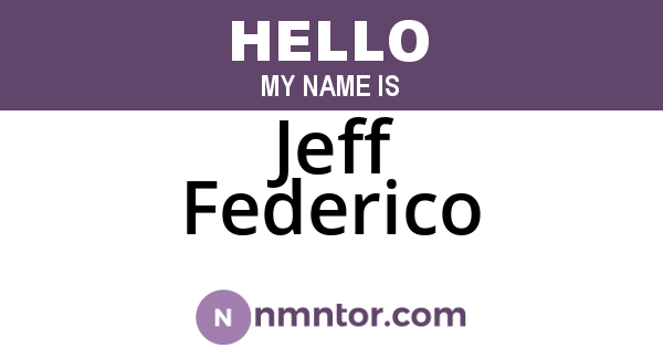 Jeff Federico