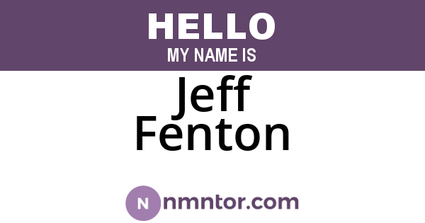 Jeff Fenton
